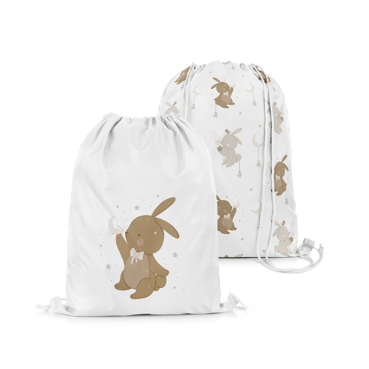 Plecak Worek dla dzieci BUNNY BLISS wzór D253 | zajączki w gwiazdkach