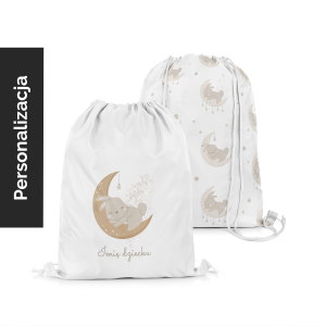 Plecak Worek dla dzieci BUNNY BLISS wzór D247 z imieniem | księżycowe zajączki