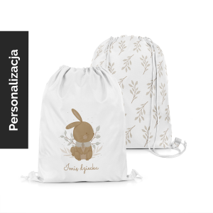 Plecak Worek dla dzieci BUNNY BLISS wzór D248 z imieniem | gałązki