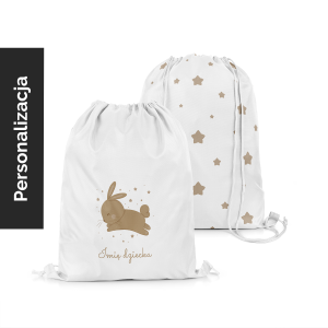 Plecak Worek dla dzieci BUNNY BLISS wzór D249 z imieniem | gwiezdne zajączki