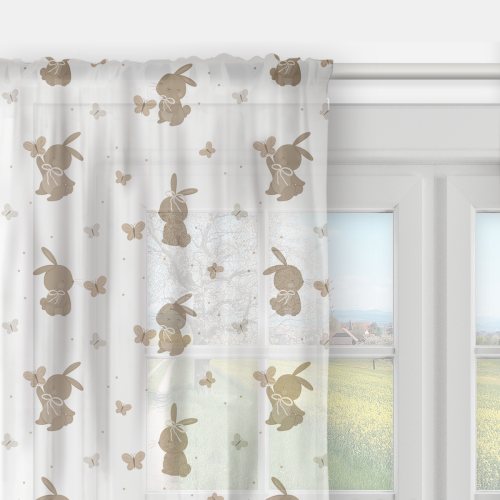 Firana dla dzieci BUNNY BLISS wzór D254 | zajączki w motylkach