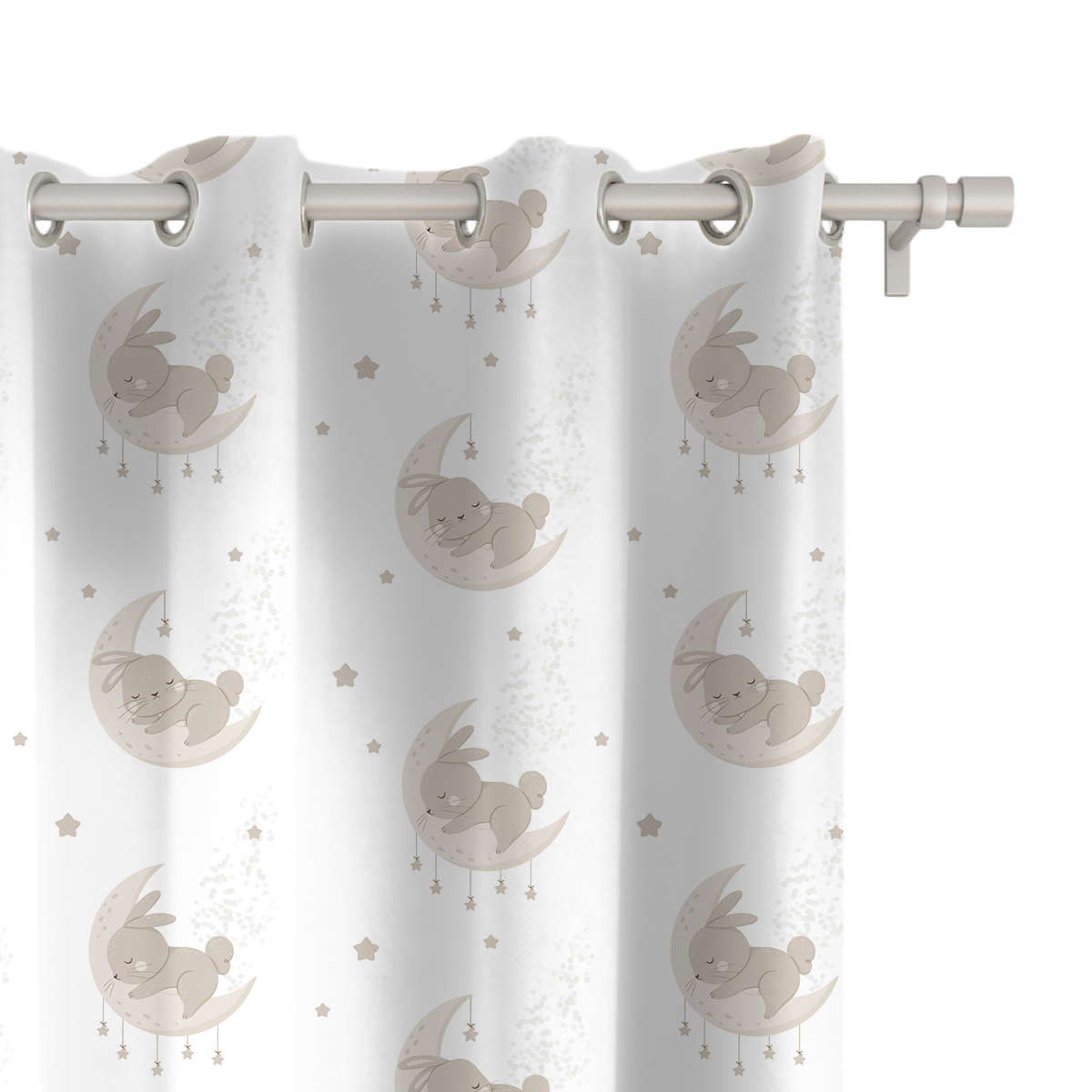 Zasłona dla dzieci BUNNY BLISS wzór D247 | księżycowe zajączki