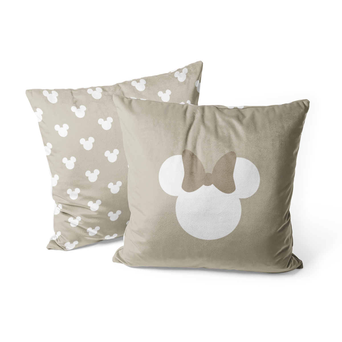 Poduszka dla dzieci MICKEY & MINNIE wzór D255 | Minnie na beżowym tle
