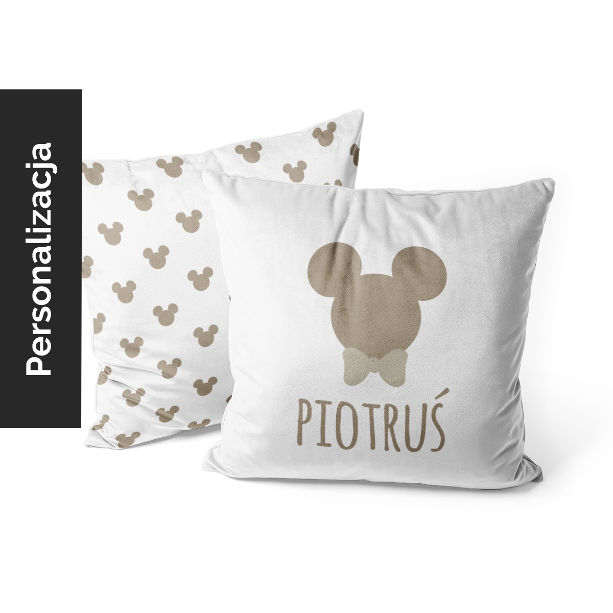 Poduszka dla dzieci MICKEY & MINNIE wzór D256 z imieniem | Mickey na białym tle