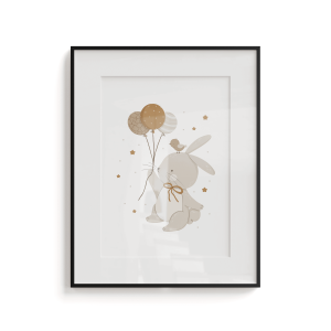 Plakat dla dzieci BUNNY BLISS wzór D244 | balonowe zajączki 
