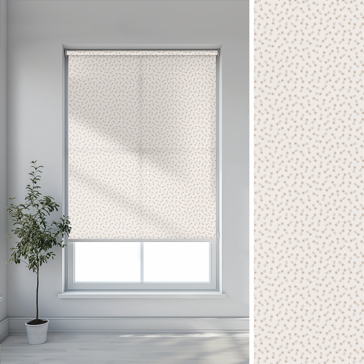 Roleta dla dzieci PRETTY FLOWERS wzór D138 o wysokości 220 cm | pastelowa łączka