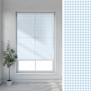 Roleta EASTER wzór EA03 o wysokości 220 cm | błękitna kratka 