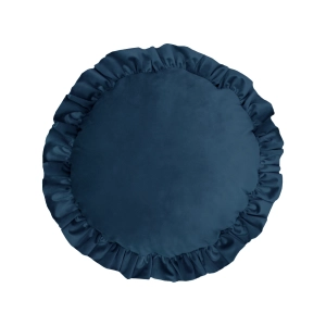 Poduszka koło z falbaną VELVET VE2211 | granat