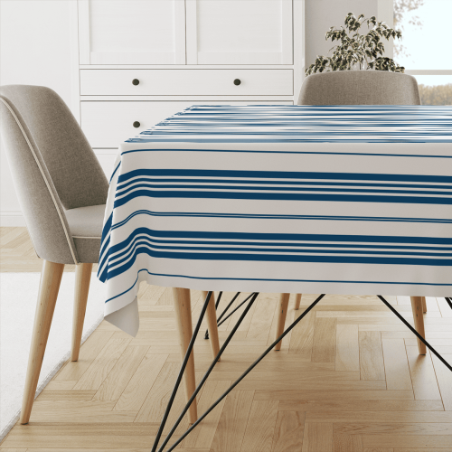 Obrus SUMMER wzór SM47 | pasy granatowe mieszane  