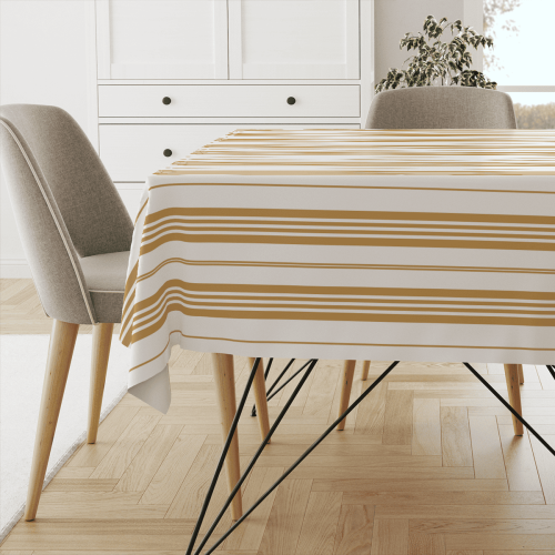 Obrus SUMMER wzór SM48 | pasy musztardowe mieszane 