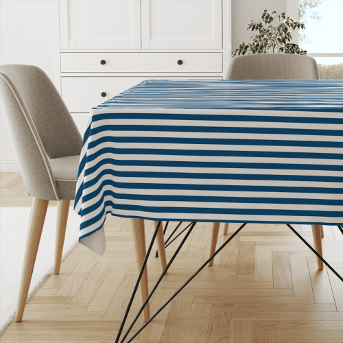 Obrus SUMMER wzór SM53 | pasy granatowe wąskie 