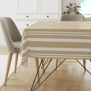 Obrus SUMMER wzór SM58 | pasy beżowe przeplatane 