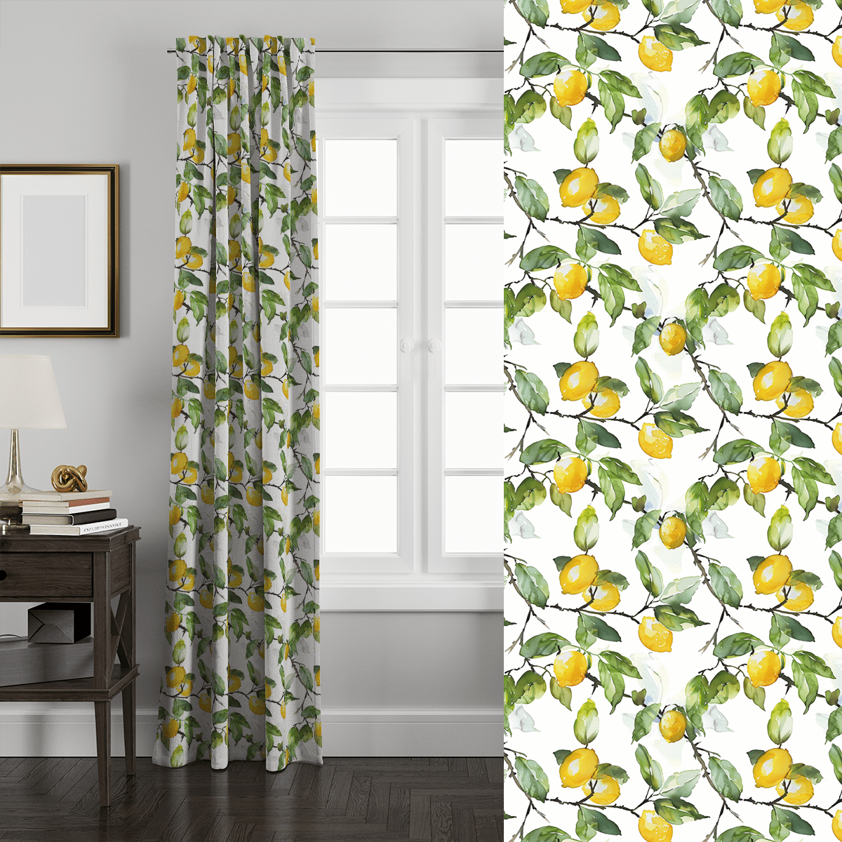 Zasłona SUMMER wzór SM63 | soczyste cytryny