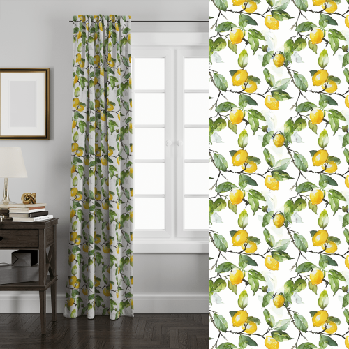 Zasłona SUMMER wzór SM63 | soczyste cytryny
