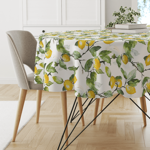 Obrus okrągły SUMMER wzór SM63 | soczyste cytryny