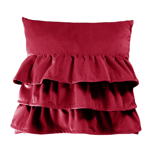 Poduszka z falbanami VELVET VE2267 | rubinowy
