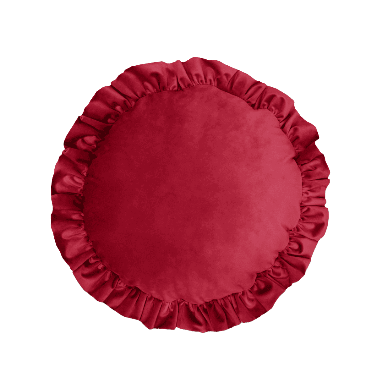 Poduszka koło z falbaną VELVET VE2267 | rubinowy