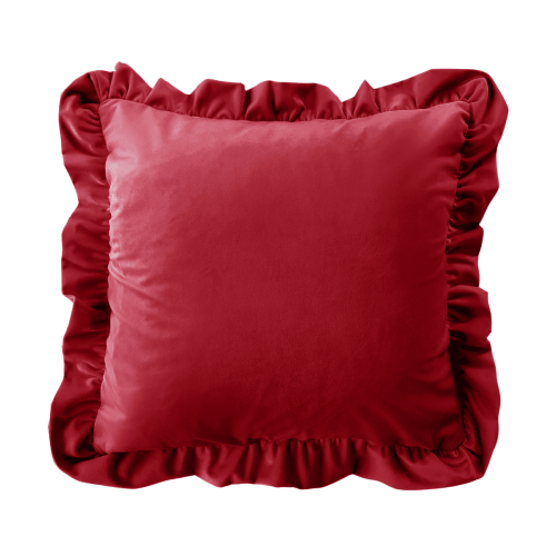 Poduszka z falbaną  VELVET VE2267 | rubinowy