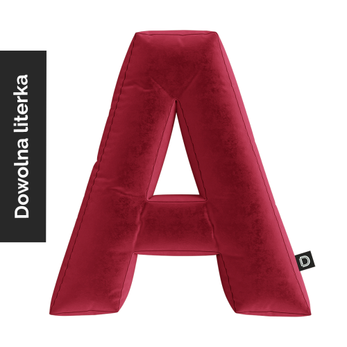 Poduszka LITERKA  VELVET VE2267 | rubinowy
