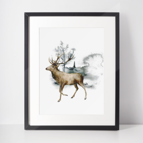 Plakat świąteczny WINTER | jeleń