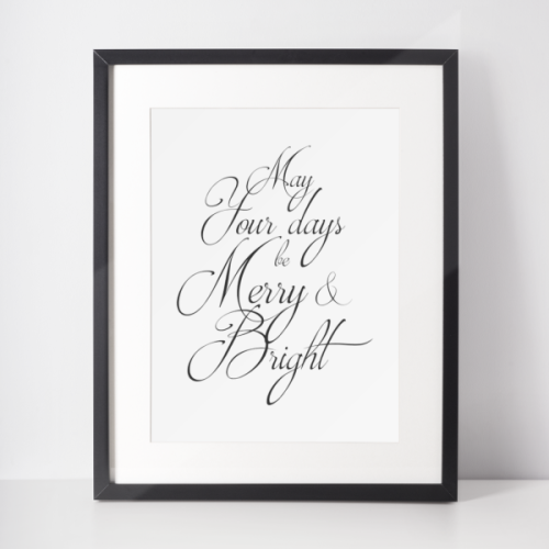 Plakat świąteczny WINTER | may your days be merry and bright