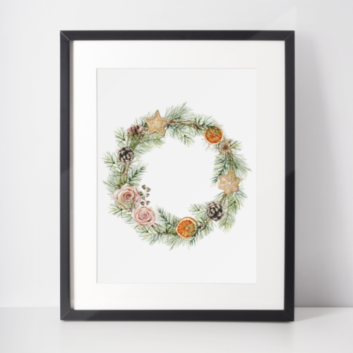 Plakat świąteczny WINTER | pachnący wianek