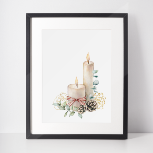 Plakat świąteczny WINTER | świąteczne świece