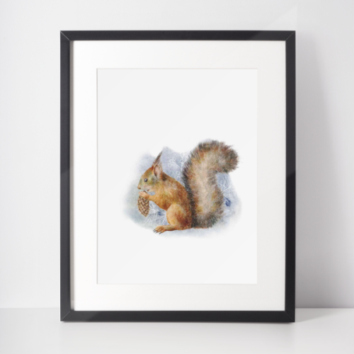 Plakat świąteczny WINTER | wiewiórka