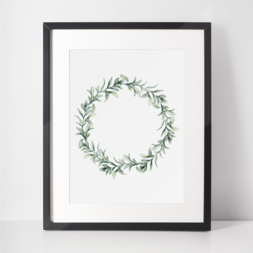 Plakat świąteczny WINTER | zielony wianek