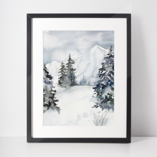 Plakat świąteczny WINTER | zimowy las