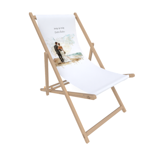 Leżak ślubny LS18 | młoda para na plaży