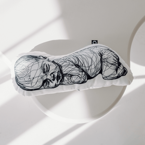 Poduszka NEWBORN wzór NB34 | szkicowane niemowlę 
