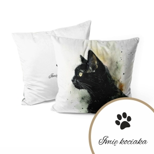 Poduszka dla miłośników zwierząt wzór ZW36 | czarny kot