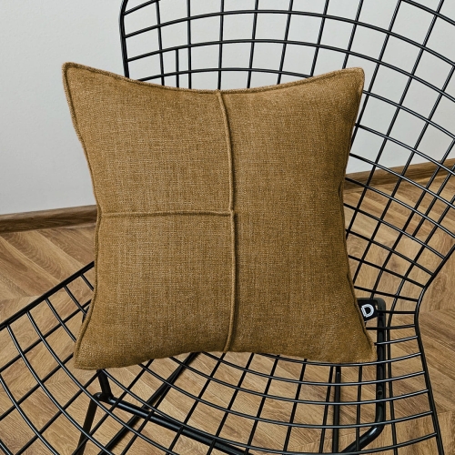 Poduszka z przeszyciami MODERN wzór MD46 | musztardowy