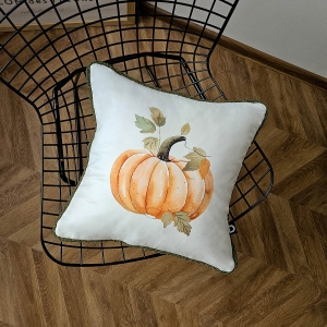 Poduszka AUTUMN BOUCLE wzór AT38 | pomarańczowa dynia