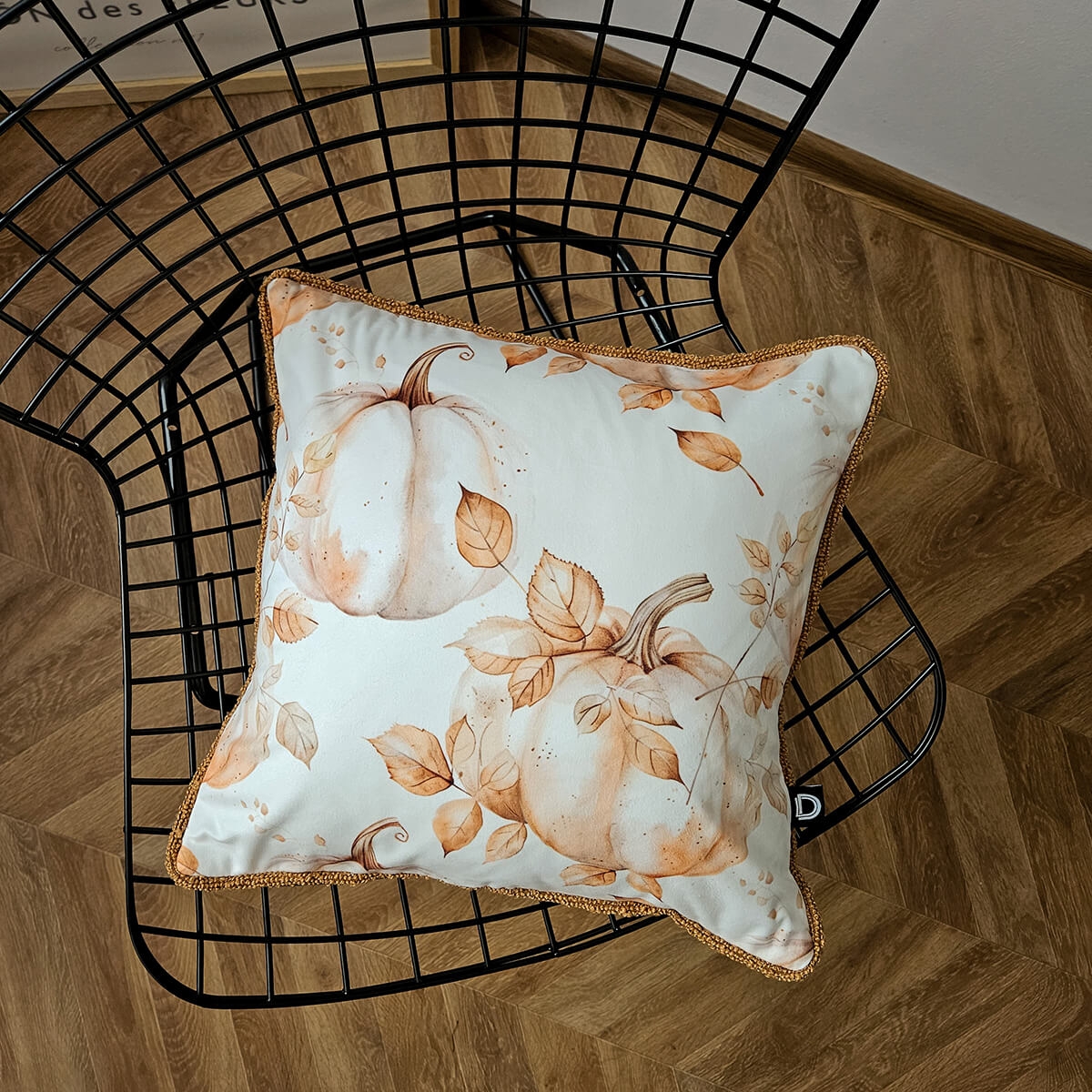 Poduszka AUTUMN BOUCLE wzór AT40 | karmelowe dynie
