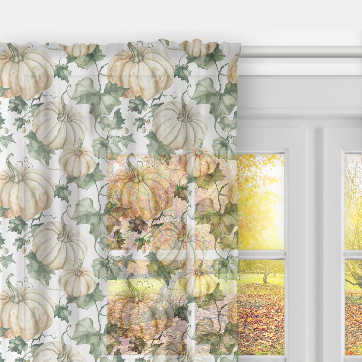 Firana AUTUMN wzór AT39 | akwarelowe dynie
