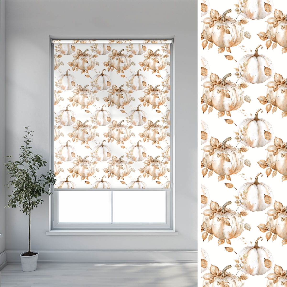 Roleta AUTUMN wzór AT40 o wysokości 220 cm | karmelowe dynie
