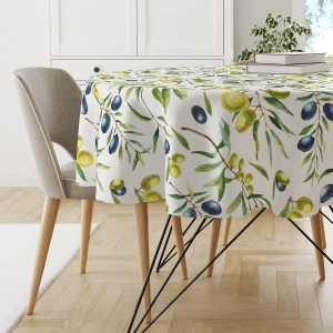 Obrus okrągły SUMMER wzór SM11 | oliwki