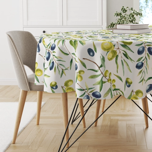 Obrus okrągły SUMMER wzór SM11 | oliwki