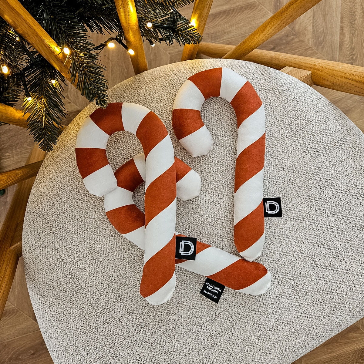 Poduszka XMAS wzór XM17 | Karmelowa laska cukrowa mini