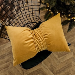 Poduszka XMAS wzór XM46 | Kokarda musztardowa