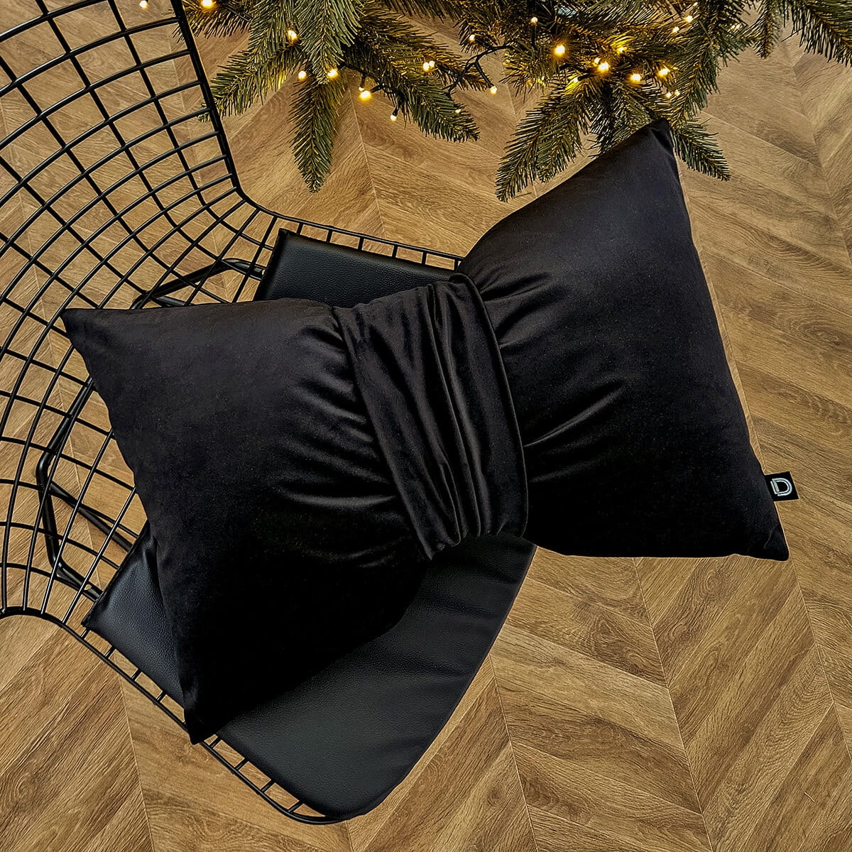 Poduszka XMAS wzór XM47 | Kokarda czarna