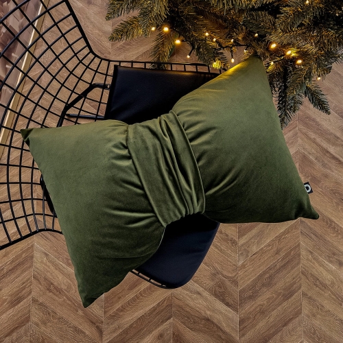 Poduszka XMAS wzór XM49 | Kokarda oliwkowa