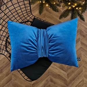 Poduszka XMAS wzór XM51 | Kokarda niebieska