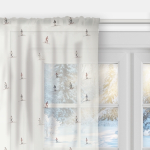 Firana WINTER wzór BN76 | Narciarze