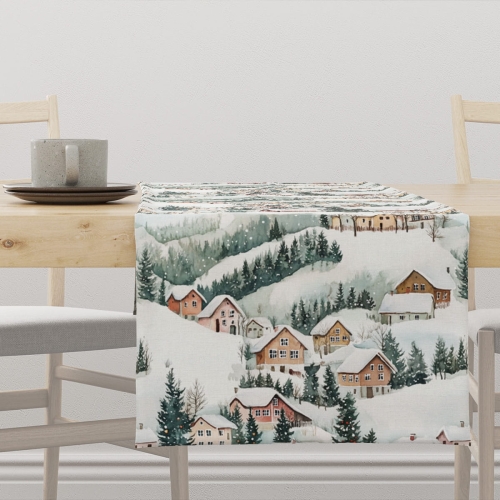 Bieżnik WINTER wzór BN78 | Zimowe domki