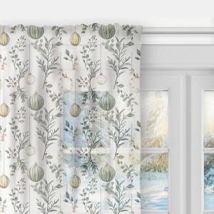 Firana WINTER wzór BN82 | Pastelowe bombki 
