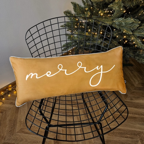 Poduszka XMAS wzór XM35 | Musztardowe Merry 