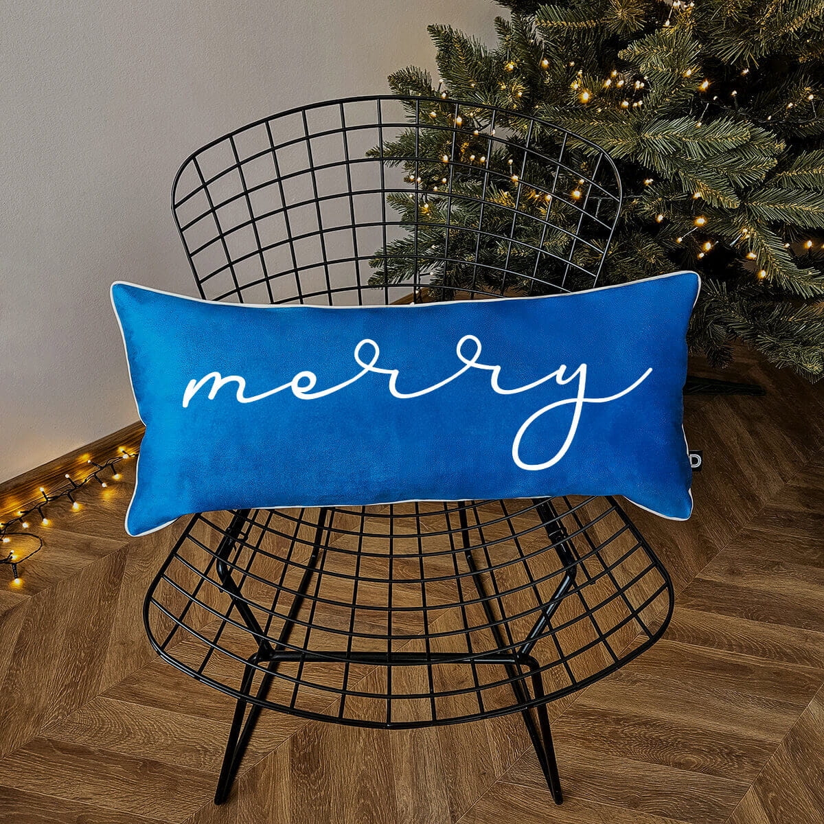 Poduszka XMAS wzór XM44 | Niebieskie Merry